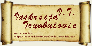 Vaskrsija Trumbulović vizit kartica
